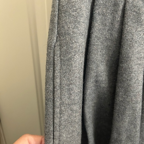 Gray Midi A-Line Wool Skirt - Picture 3 of 5